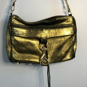 Rebecca Minkoff gold metallic MAC bag